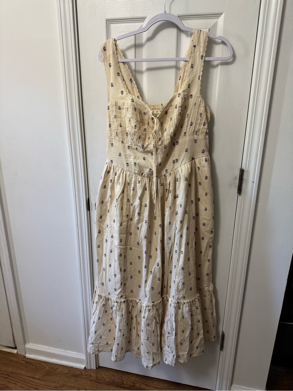 torrid Cream Floral Tiered Maxi Dress 100% Cotton - Picture 4 of 12